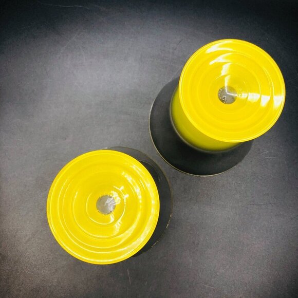 Art Deco Sherbet Custard Dessert Cup PAIR Vintage ARC FRANCE Lemon Yellow Glass - Picture 7 of 11